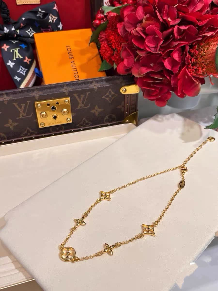 Louis Vuitton Gold-Tone Monogram Necklace